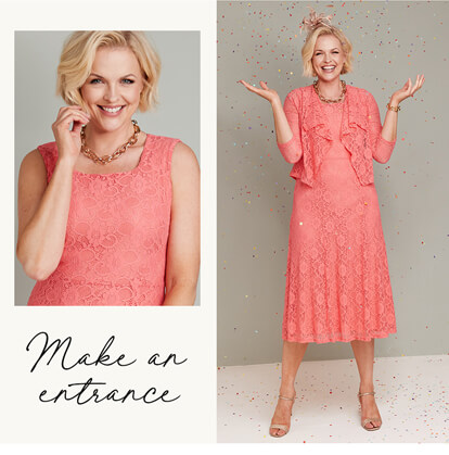 Tie Front Print Occasion Dress - LS646